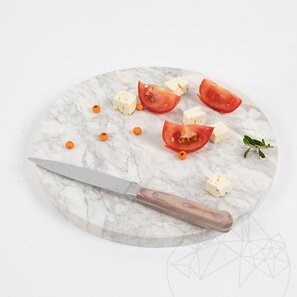 Tocator Rotund din Piatra Naturala pt. Legume, Fructe, Carne, Diametru 28 Cm
