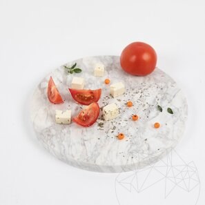 Tocator Rotund din Piatra Naturala pt. Legume, Fructe, Carne, Diametru 28 Cm