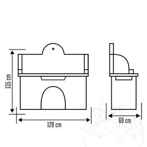 Set Mobilier Gradina Mediteraneo - Masa + Chiuveta pt Gratar (135x120x60 cm, 450 kg, piatra naturala Homa, caramida)
