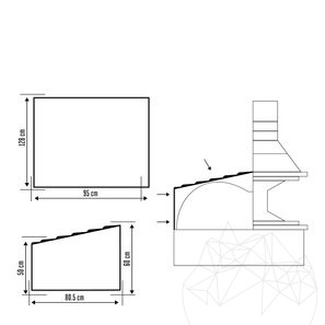 Accesorii: Acoperis pt. Gratar Gradina + Cuptor incorporat, 95 x 80.5 x 60 cm