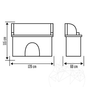 Mobilier Gradina - Masa pt Gratar Mediteraneo (115x120x60 cm, 450 kg, piatra naturala  Verde Laguna, caramida)