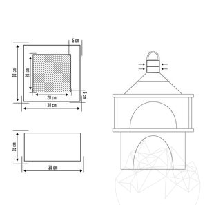 Prelungire Horn pt. Cuptor Gradina Traditional – 15 cm (30 x 30cm, Piatra Poligonala Verde Laguna, Beton Armat,15kg)