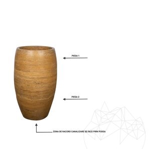 Chiuveta Tao travertin yellow SP-22, 82 x 48 cm