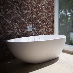 Mozaic Marmura Rosso Levanto Chevron Polisata