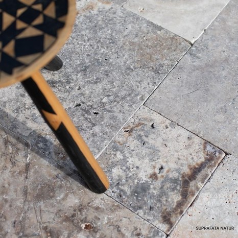 Poze Travertin Silver Cross Cut French Pattern Set Antichizat 1.2 cm 
