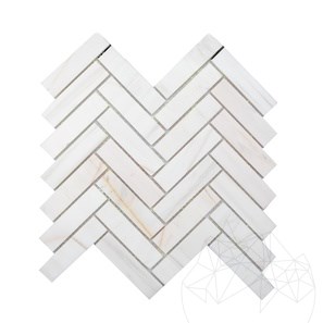 Mozaic Marmura Calacatta Amber Chevron Polisata, 28 x 31 cm