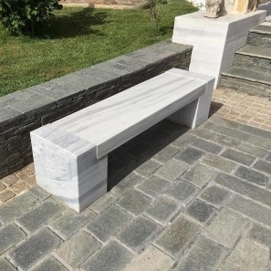 Banca gradina - Marmura Kavala, 165 x 40 x 40 cm