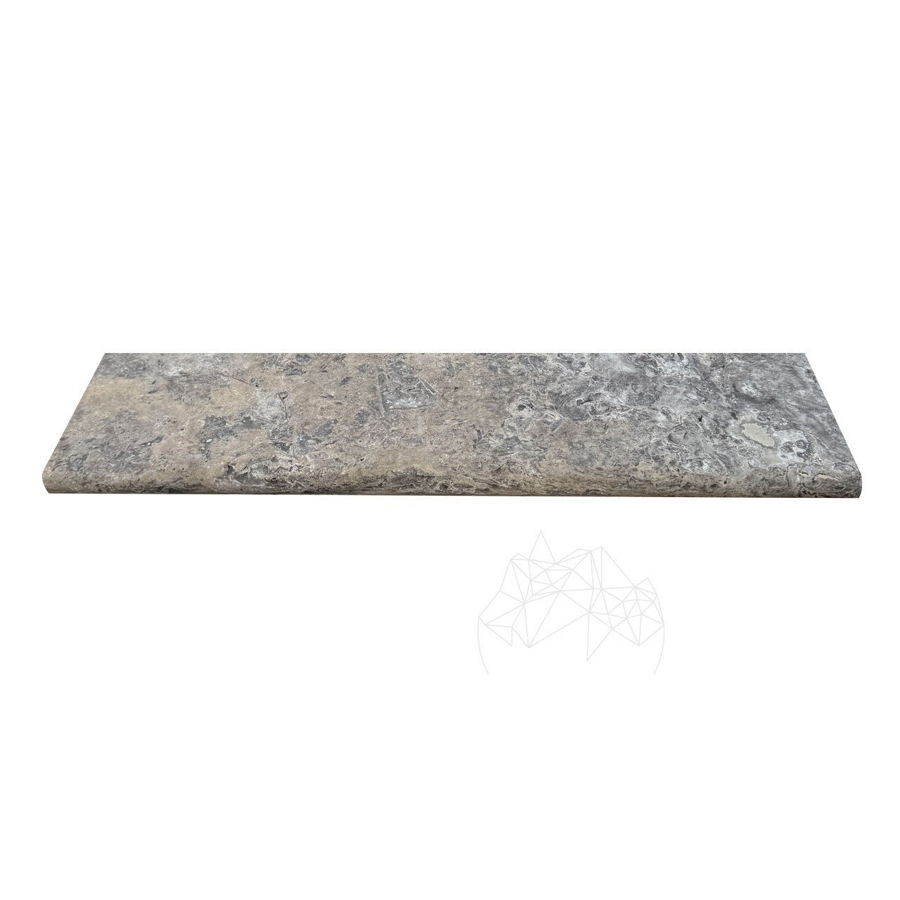 Bordura Travertin Silver Standard Antichizat Cross Cut, 3 x 15 x 61 cm
