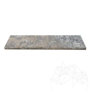 Bordura Travertin Silver Standard Antichizat Cross Cut, 3 x 15 x 61 cm