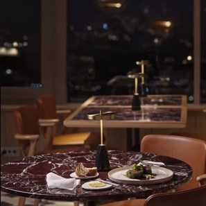 Blat Masa Rotund Ø900mm x 20mm Marmura Cherry Levanto Polisat – Atelier HoReCa