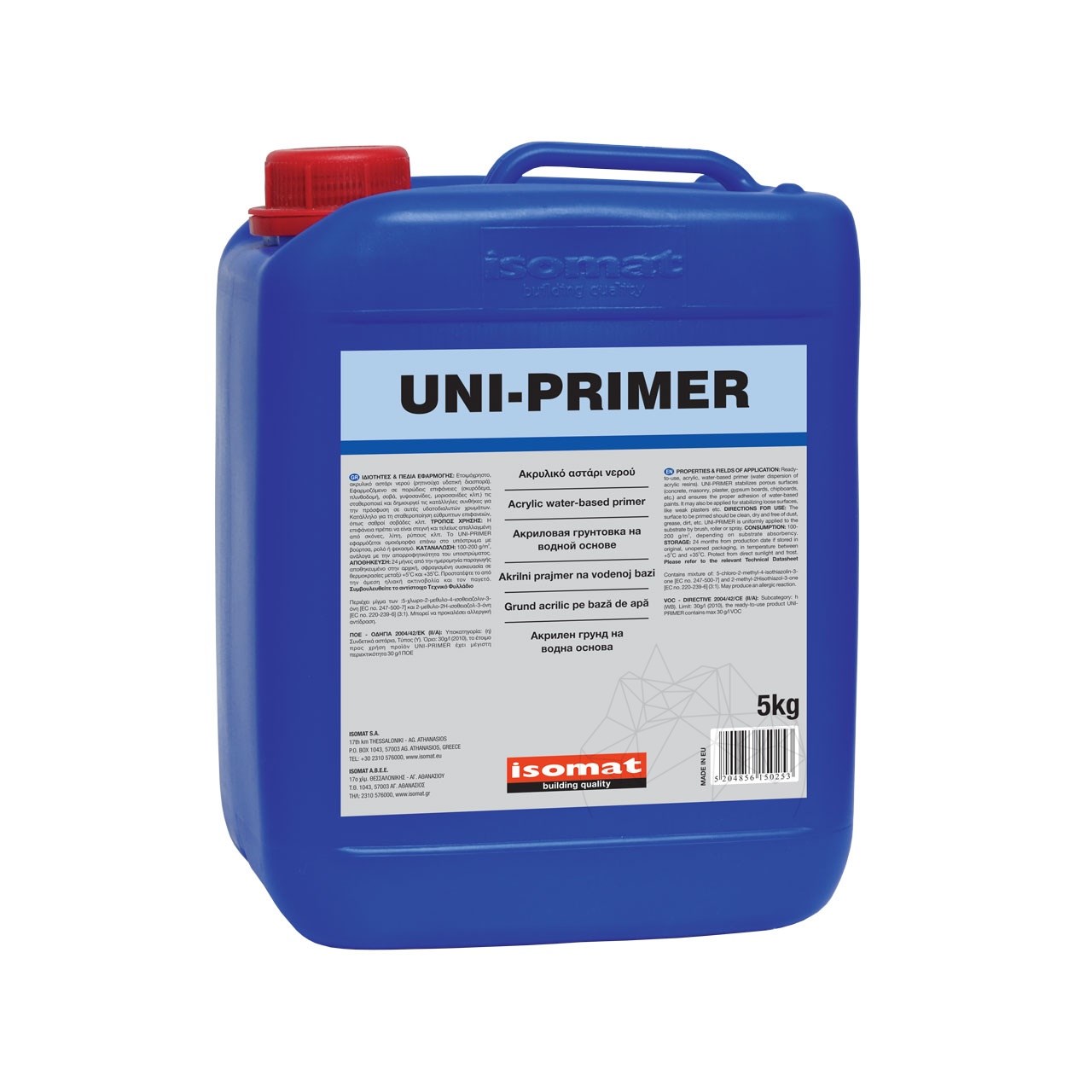 ISOMAT Uni-Primer – Amorsa acrilica de aderenta pentru marmura, gresie si piatra naturala (interior/exterior), 5 kg