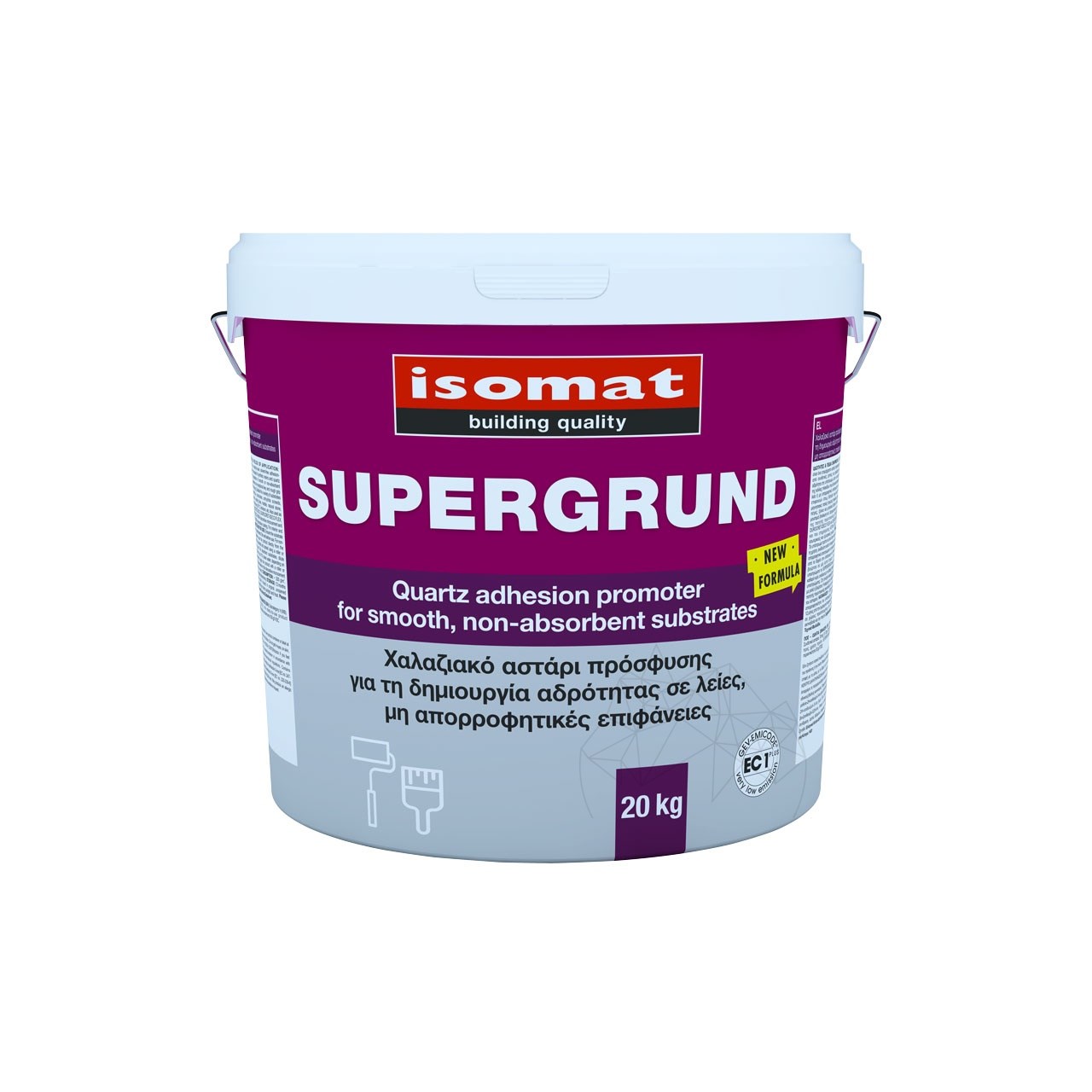 ISOMAT Supergrund – Grund cuartos de aderenta pentru suprafete netede, marmura si piatra naturala, 20 kg