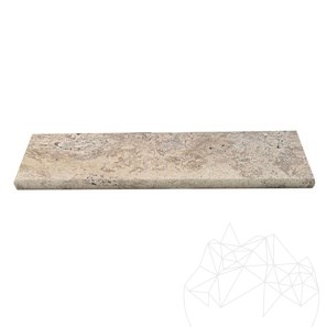 Bordura Travertin Latte Antichizat Cross Cut, 3 x 15 x 61 cm