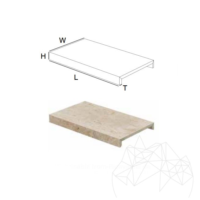 Bordura Piscina U (Copertina)  - Piatra Sinterizata, 30X120X3XH5 Cm