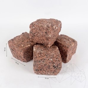 Piatra Cubica Granit Maple Red Natur, 10 x 10 x 10 cm