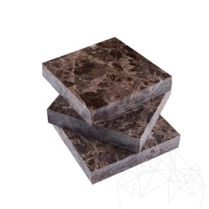 Buton Marmura Maron Emperador Polisat 9.5 x 9.5 x 2cm
