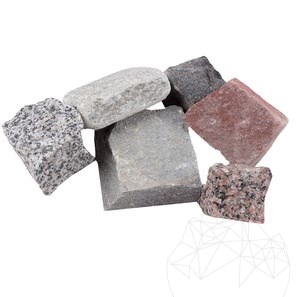 Mostra-Piatra Cubica Granit Maple Red Natur, 5 x 5 x 5 cm