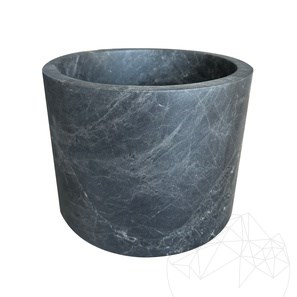Cos de gunoi marmura Ceppo grey, 26.5 x 20 cm