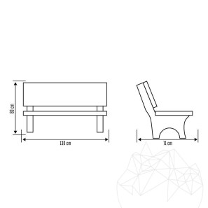 Set Mobilier Gradina Mediteraneo (masa: 130x80x71cm, banca: 140x55x86cm, 620 kg/set, piatra naturala, caramida)