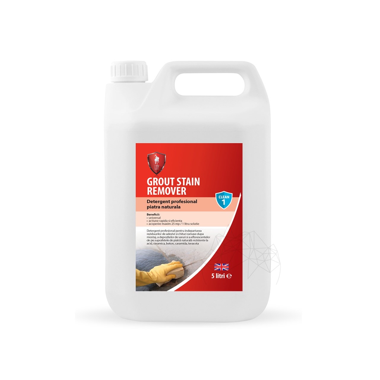 LTP Profesional Grout Stain Remover - Detergent indepartare reziduuri de adezivi, chit, saruri, 5 L