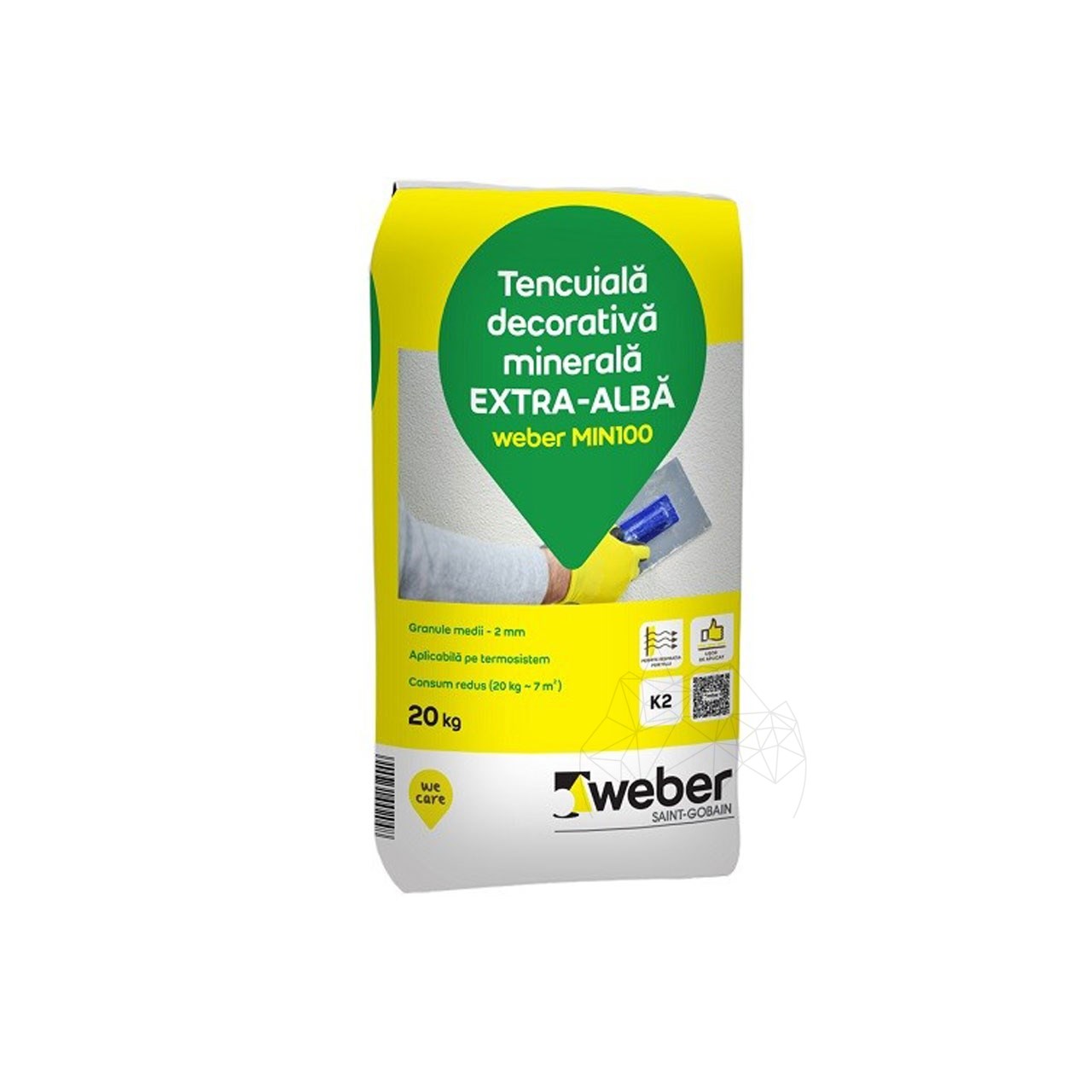 Tencuiala decorativa minerala - Weber MIN 100 - R 3, 20 kg