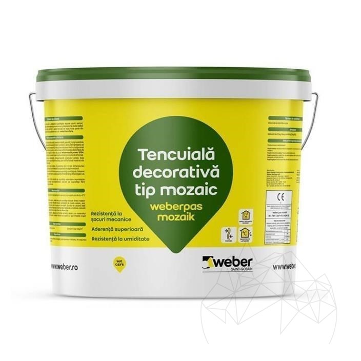 Tencuiala decorativa tip mozaic (pentru soclu) -  Weber.Pas Mozaik, 20 kg