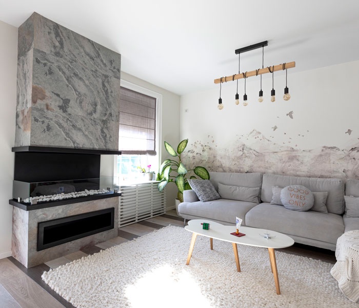 SKIN – Ardezia flexibilă ca material emblematic în arhitectura interioară: semineu, textură, libertate