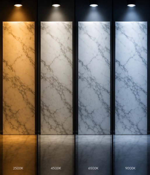 Temperatura de culoare și piatra naturală: cum lumina schimbă complet percepția materialului în design interior