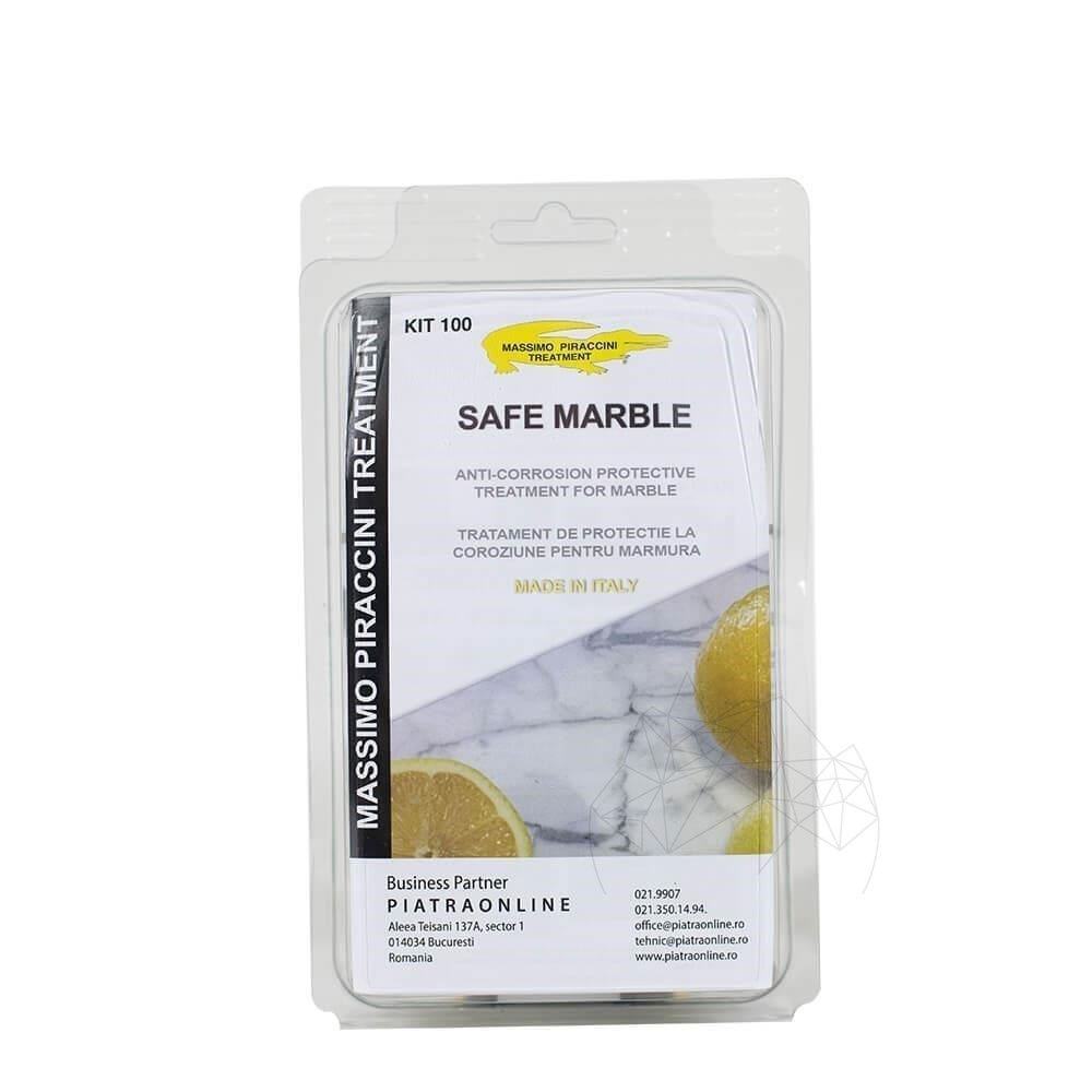 Kit Profesional "Safe Marble", 100 ML: Protectie Anticoroziva (lamai, vin, sucuri, otet etc) pt. piatra naturala polisat