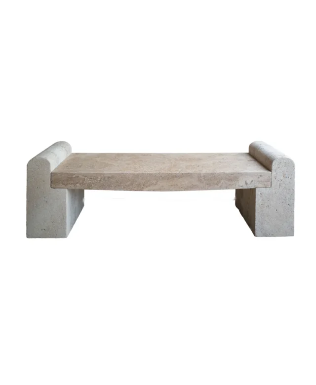 Banca gradina Romano Travertin Latte, 165 x 40 x 50 cm