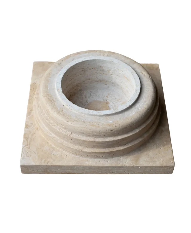 Baza Coloana Romano Modulara Travertin Classic Natur, 60 x 60 x 20 cm