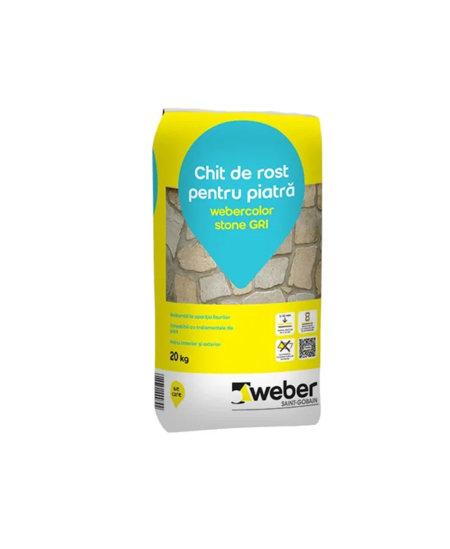 Chit Rosturi Piatra Naturala - Weber Color Stone Gri, 20 kg