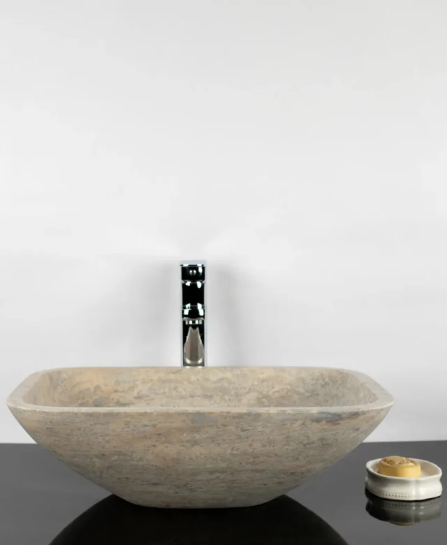 Chiuveta Matia Travertin Silver BRTA, 50 x 40 x 13 cm