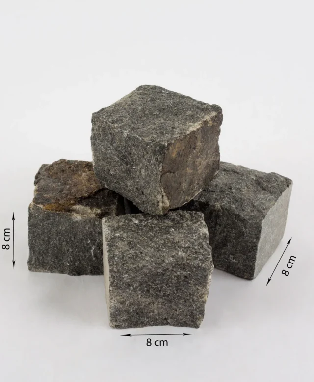 Piatra Cubica Granit Gri Antracit Natur, 8 x 8 x 8 cm