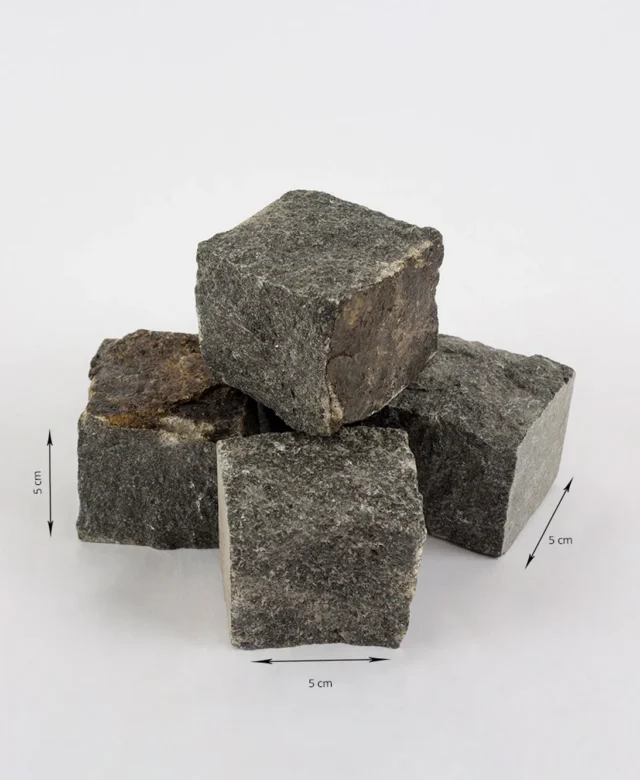Piatra Cubica Granit Gri Antracit Natur, 5 x 5 x 5 cm