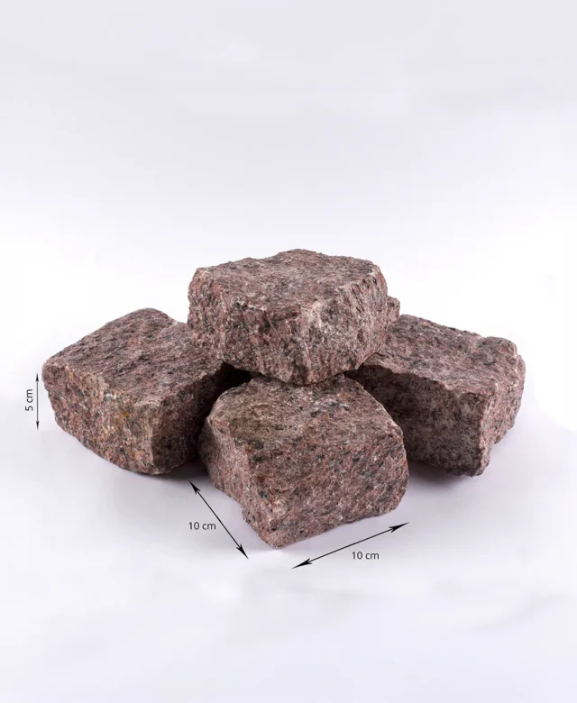 Piatra Cubica Granit Maple Red Natur, 10 x 10 x 5 cm