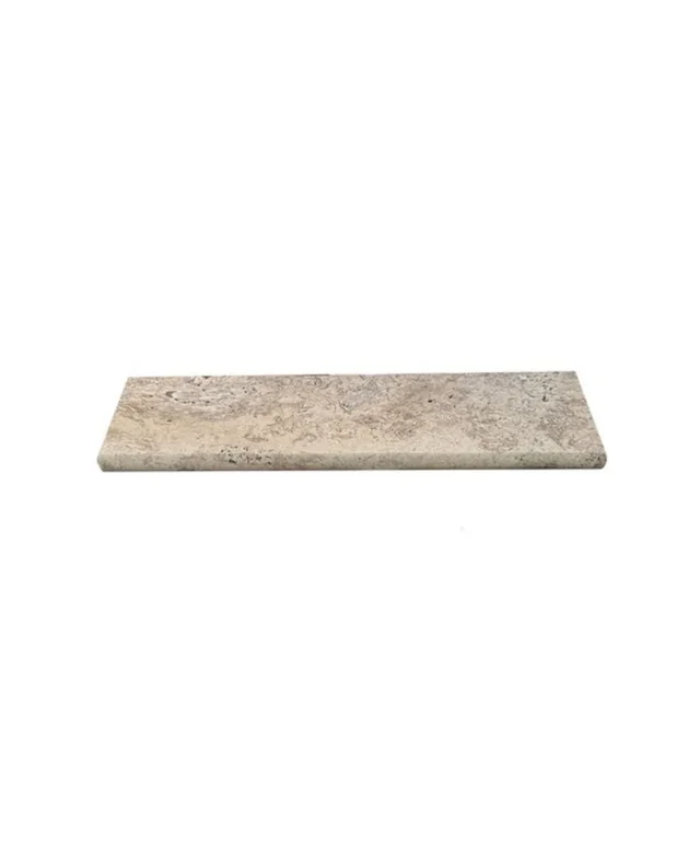 Bordura Travertin Latte Antichizat Cross Cut, 3 x 15 x 61 cm