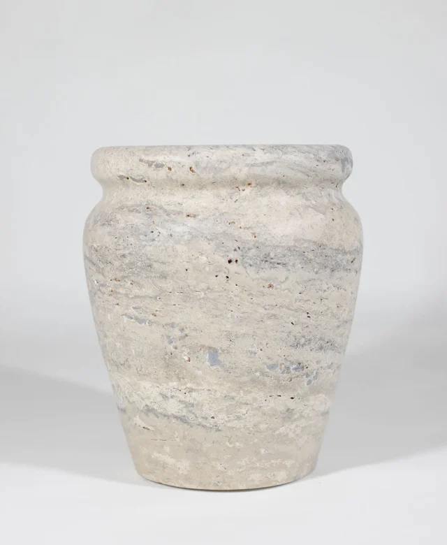 Vaza Decorativa Autograth-Roma Travertin Silver, 30 x 25 x 25 cm