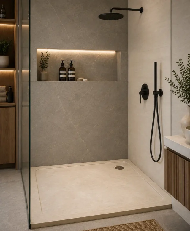 Cadita dus travertin classic ULTRA PLAT, 90 x 90 x 3 cm