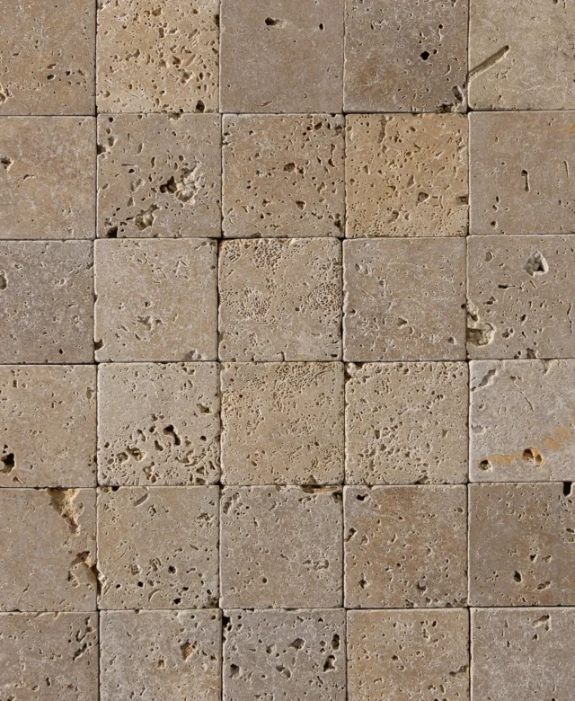 Travertin Noce Cross Cut Antichizat, 10 x 10 x 1 cm